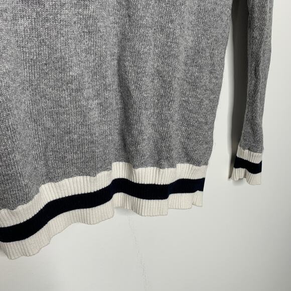 If By Sea Split Back Crew Neck Sweater Gray XS Wool Blend - Picture 4 of 6